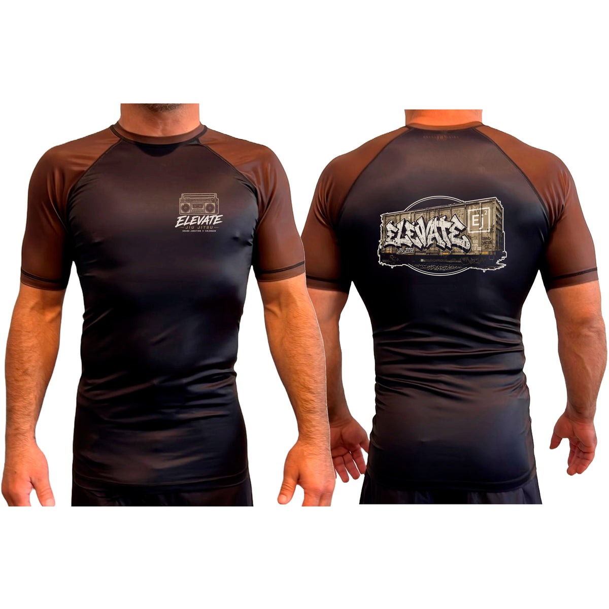 Elevate All Black Ranked Short Sleeve Rash Guards #8211 K