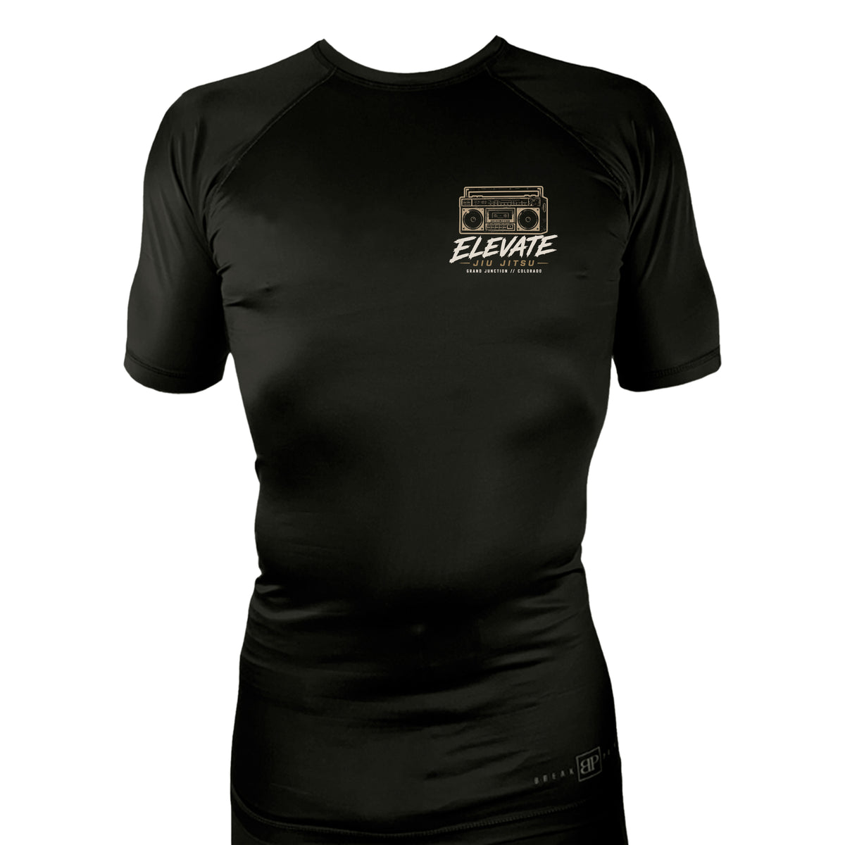 Elevate All Black Rash Guards Short Sleeves #8211 K