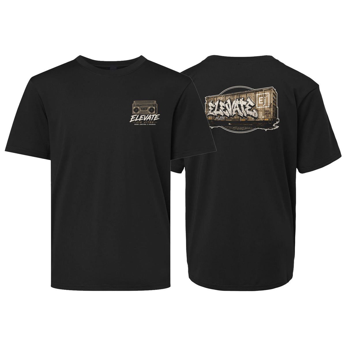 Elevate Dry Fit Kids Shirts #8211 L (Boombox/Train)