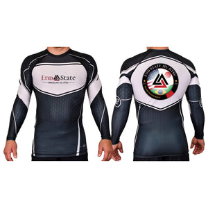 End State Academy Rash Guards Black/White #8212 A
