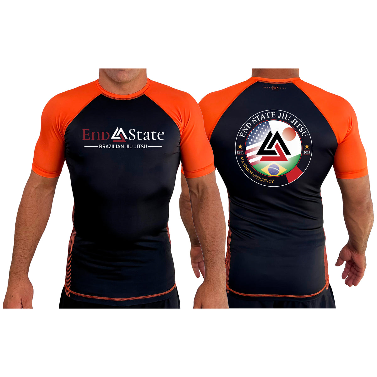 End State All Black Ranked Short Sleeve Rash Guards #8212 A