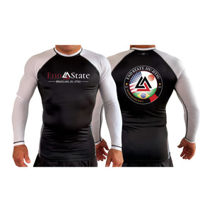 End State All Black Ranked Long Sleeve Rash Guards #8212 A