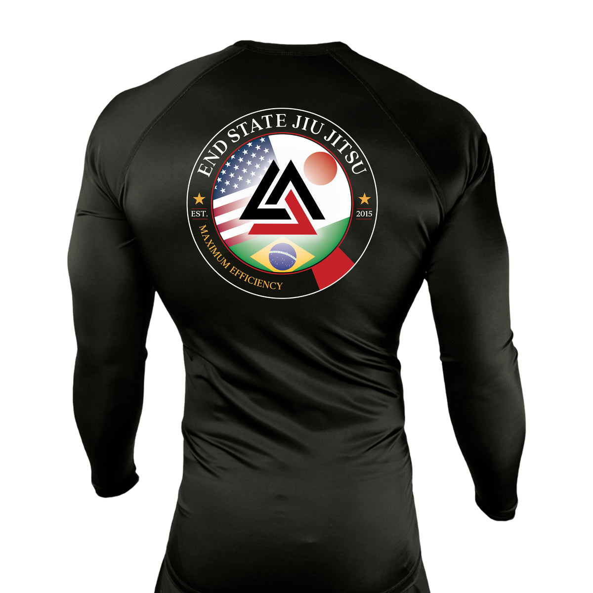 End State All Black Rash Guards Long Sleeves #8212 A