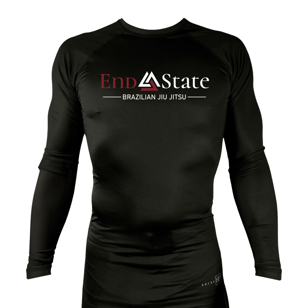 End State All Black Rash Guards Long Sleeves #8212 A
