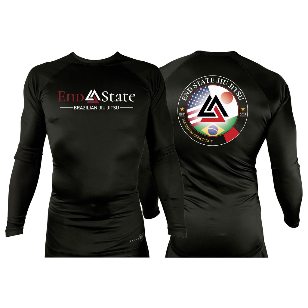 End State All Black Rash Guards Long Sleeves #8212 A