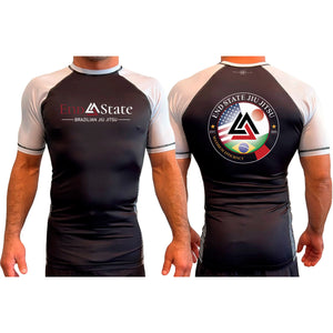End State All Black Ranked Short Sleeve Rash Guards #8212 A
