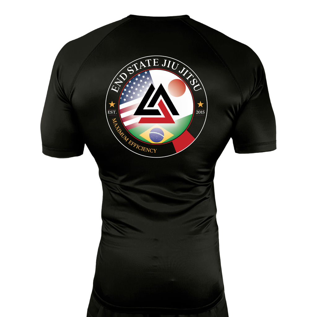 End State All Black Rash Guards Short Sleeves #8212 A