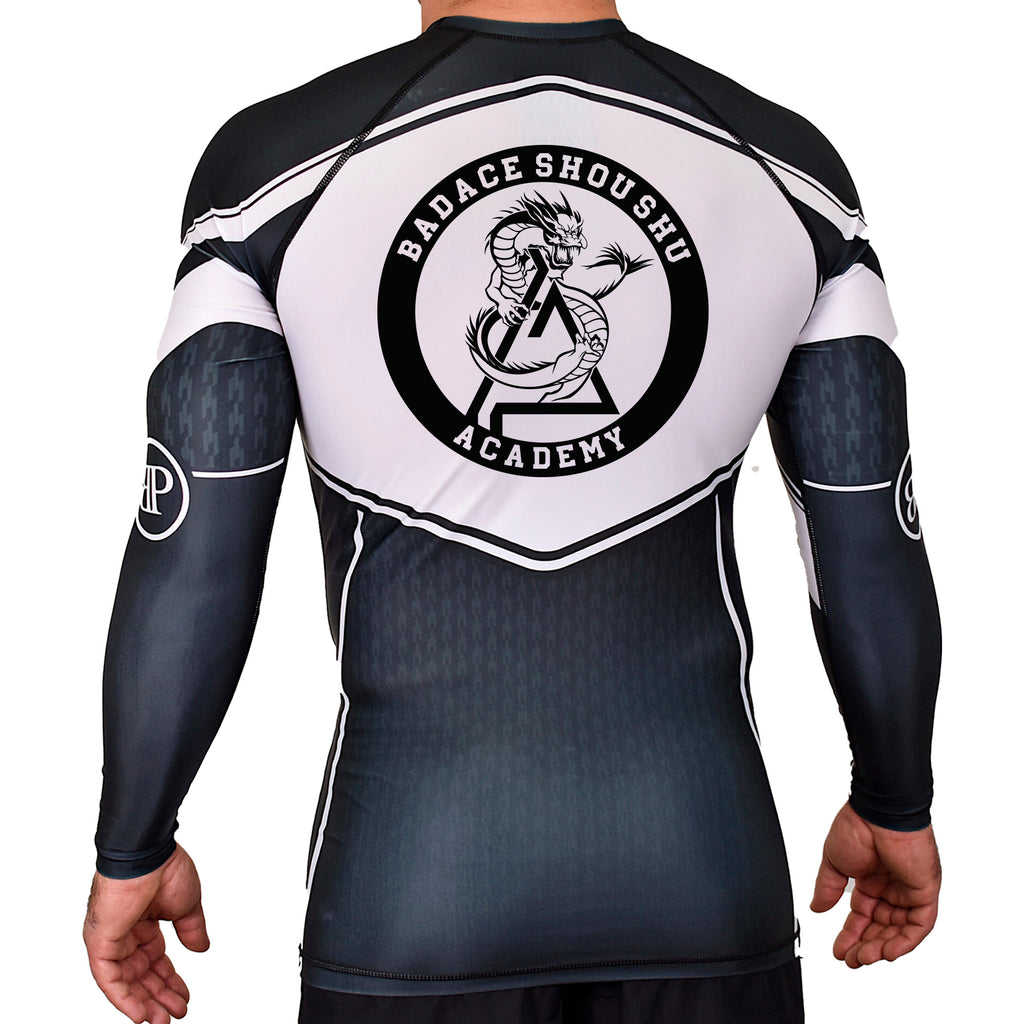 Badace Academy Rash Guards Black/White #8213 A