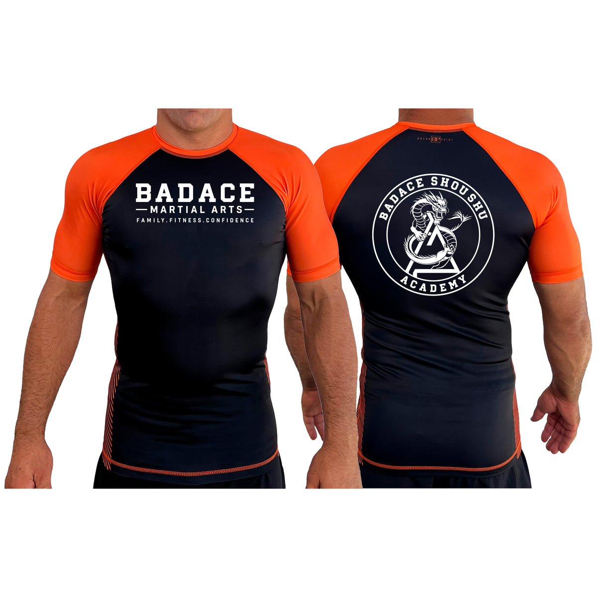 Badace All Black Ranked Short Sleeve Rash Guards #8213 A
