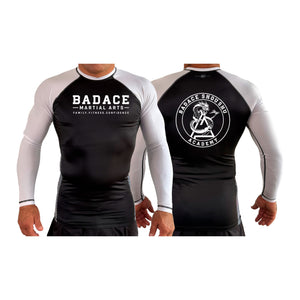 Badace All Black Ranked Long Sleeve Rash Guards #8213 A