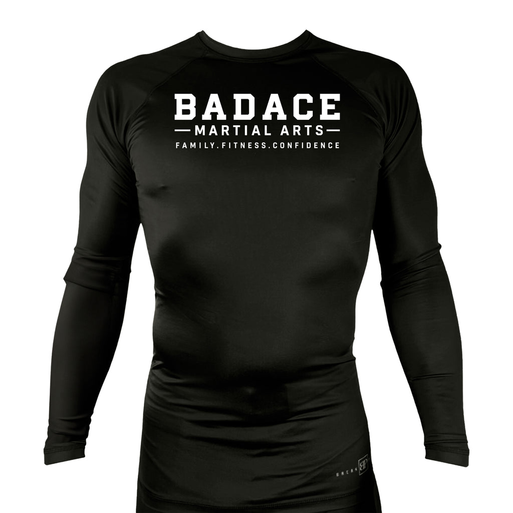Badace All Black Rash Guards Long Sleeves #8213 A