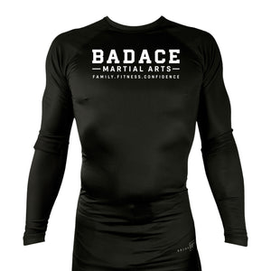 Badace All Black Rash Guards Long Sleeves #8213 A
