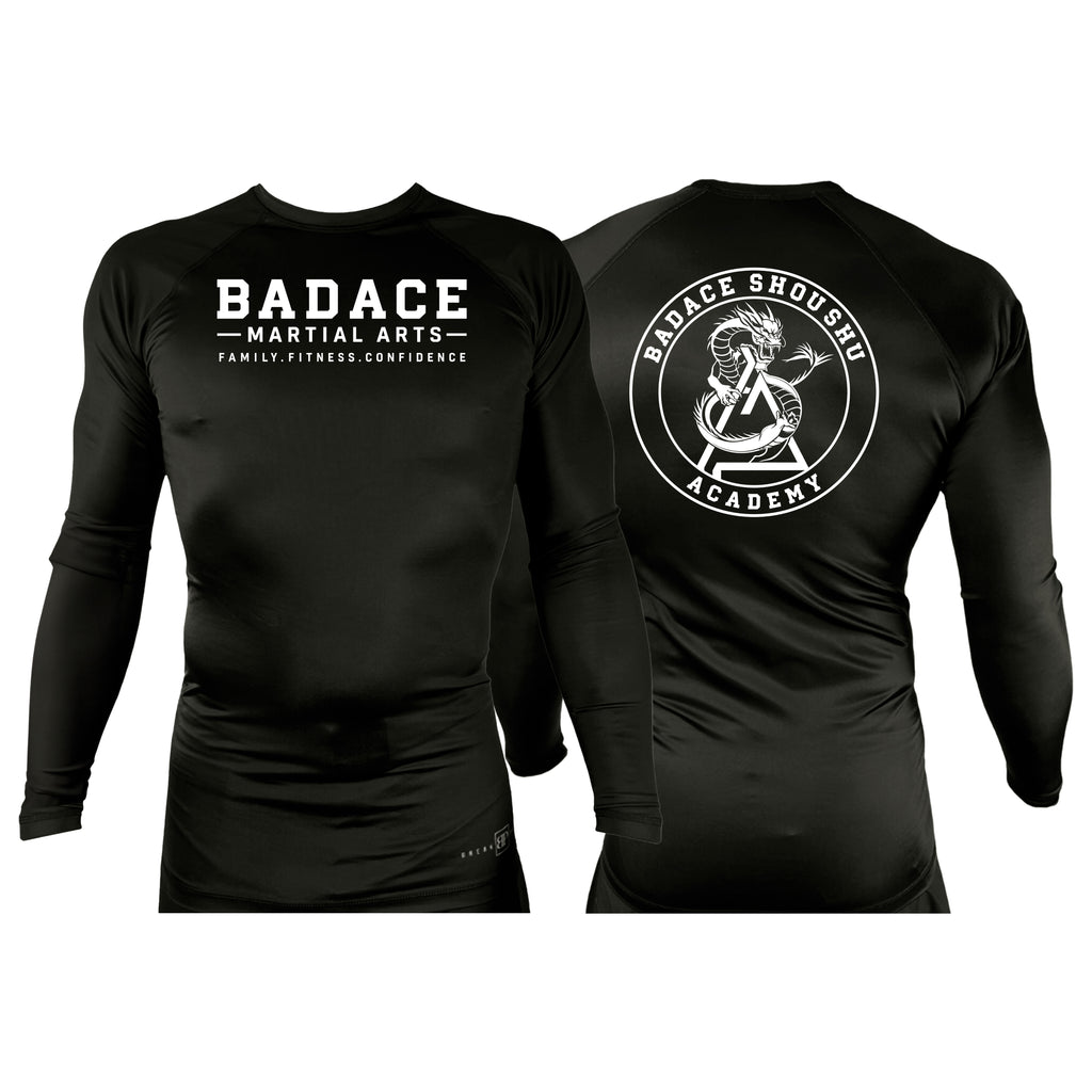 Badace All Black Rash Guards Long Sleeves #8213 A