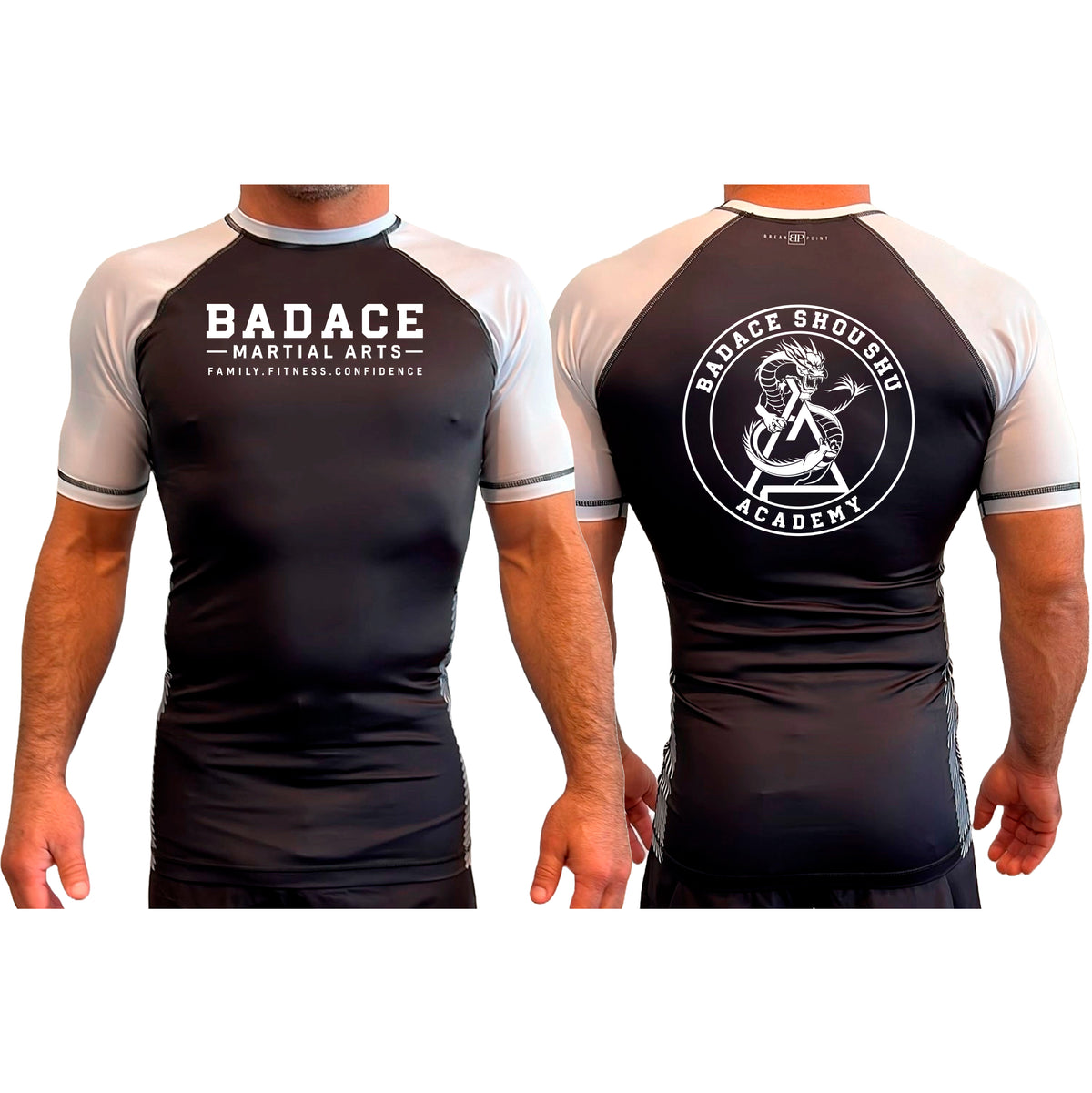 Badace All Black Ranked Short Sleeve Rash Guards #8213 A