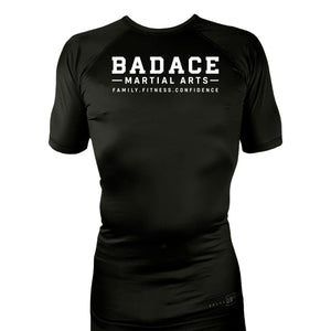 Badace All Black Rash Guards Short Sleeves #8213 A