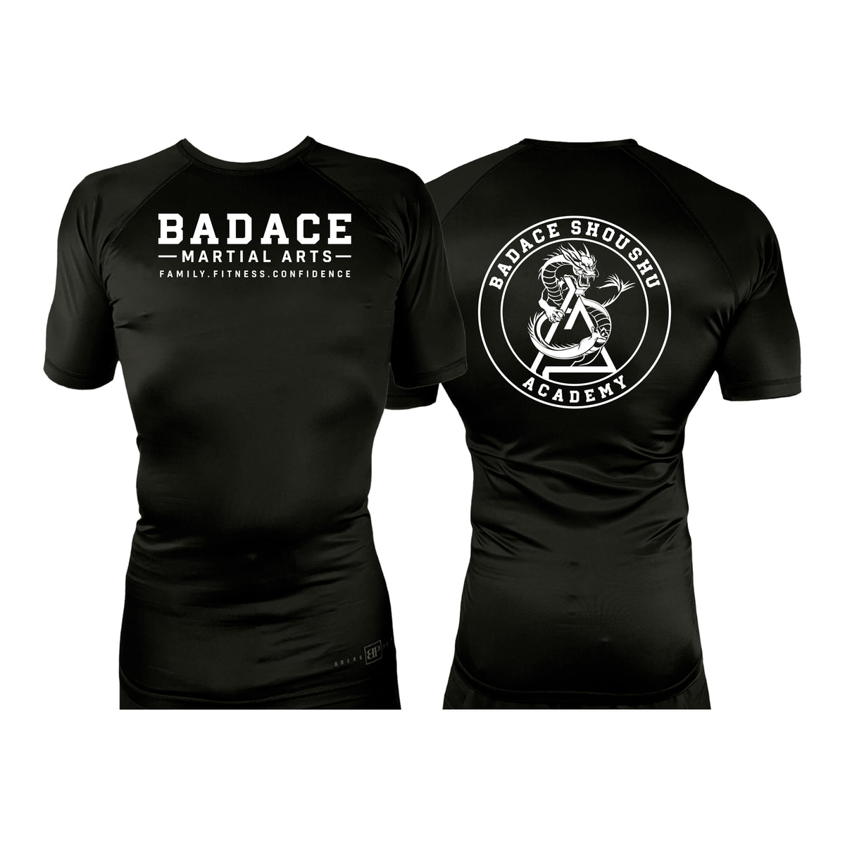 Badace All Black Rash Guards Short Sleeves #8213 A