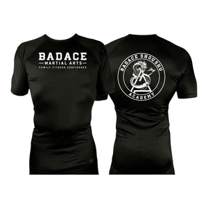 Badace All Black Rash Guards Short Sleeves #8213 A