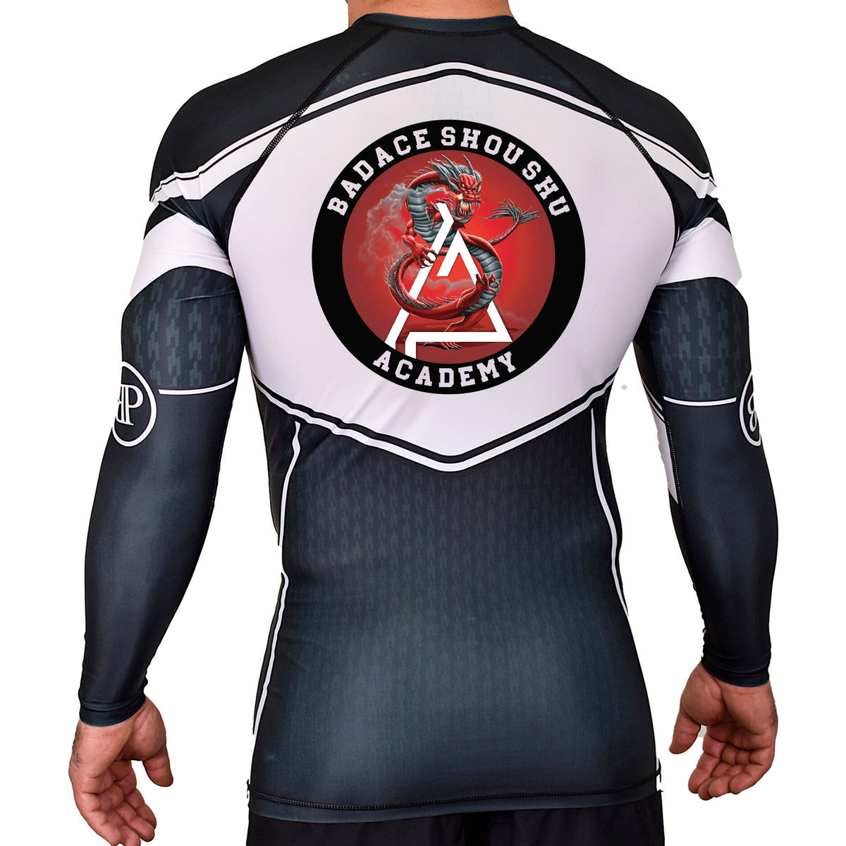 Badace Academy Rash Guards Black/White #8213 B