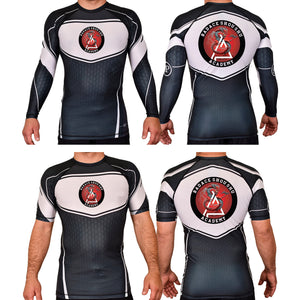 Badace Academy Rash Guards Black/White #8213 B