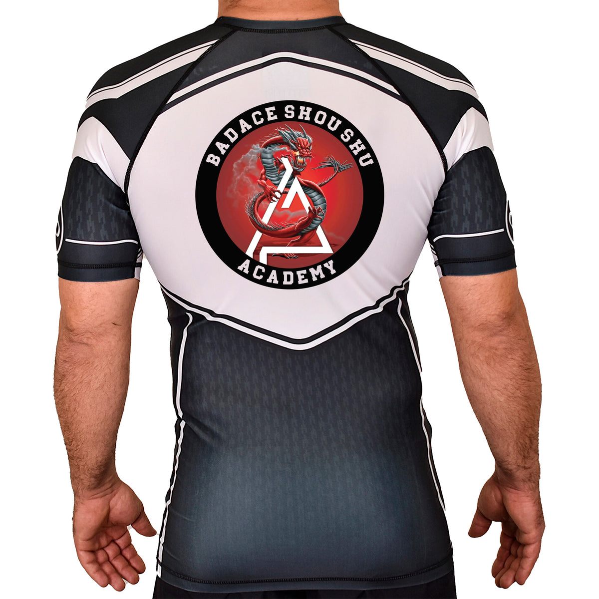 Badace Academy Rash Guards Black/White #8213 B