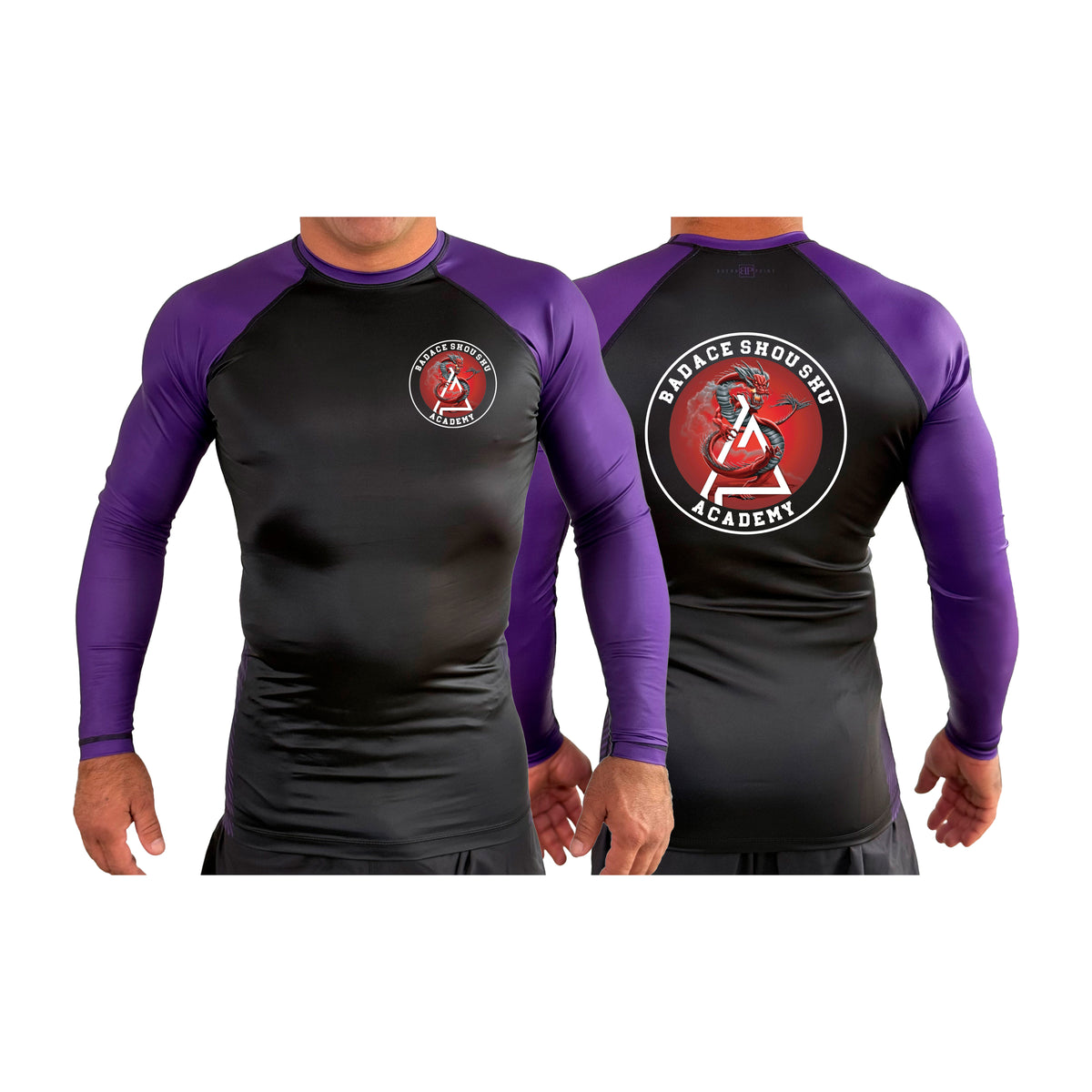Badace All Black Ranked Long Sleeve Rash Guards #8213 B