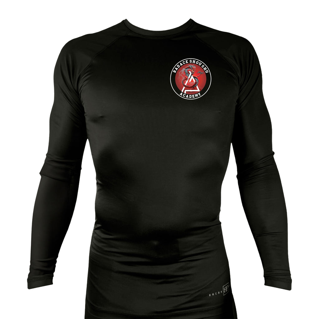 Badace All Black Rash Guards Long Sleeves #8213 B
