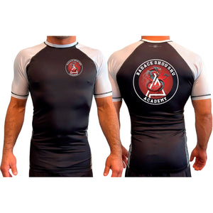 Badace All Black Ranked Short Sleeve Rash Guards #8213 B