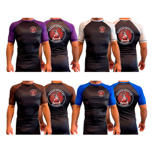 Badace All Black Ranked Short Sleeve Rash Guards #8213 B