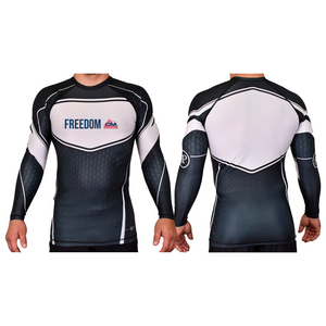Combat Ministries Academy Rash Guards Black/White #8215 A