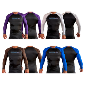 Combat Ministries All Black Ranked Long Sleeve Rash Guards #8215 A