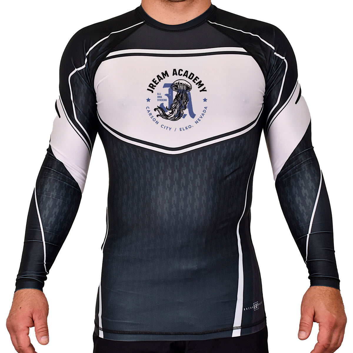 JREAM Academy Rash Guards Black/White #8216 A