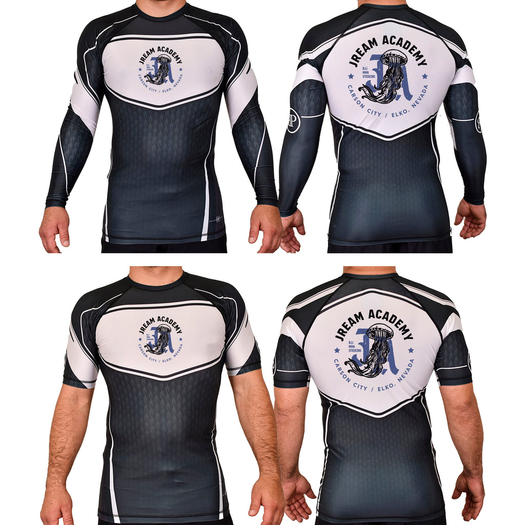 JREAM Academy Rash Guards Black/White #8216 A
