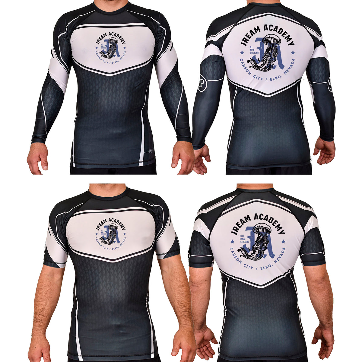 JREAM Academy Rash Guards Black/White #8216 A
