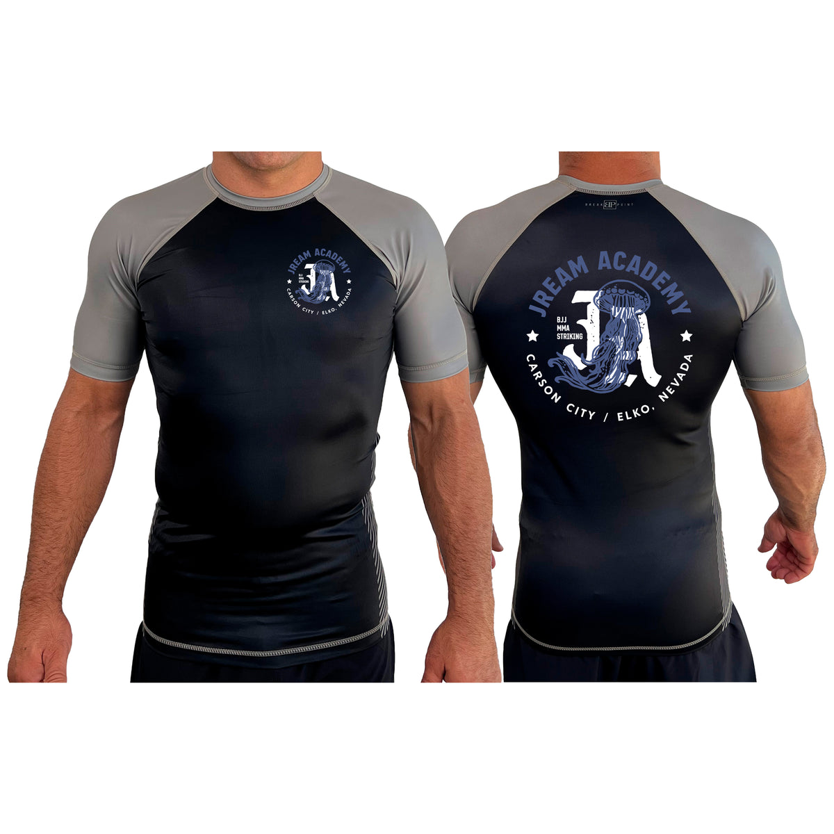 JREAM Academy All Black Ranked Short Sleeve Rash Guards #8216 A