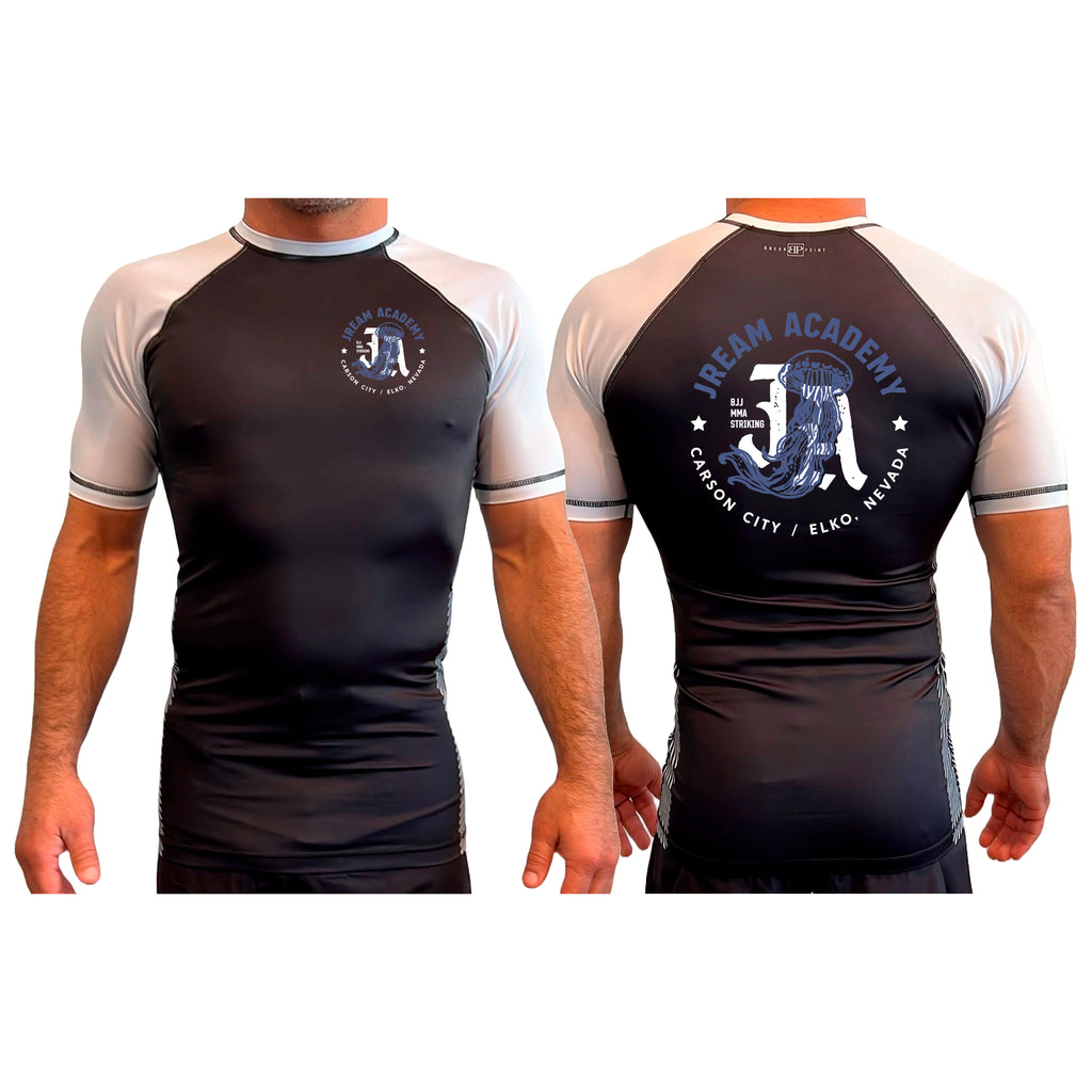 JREAM Academy All Black Ranked Short Sleeve Rash Guards #8216 A