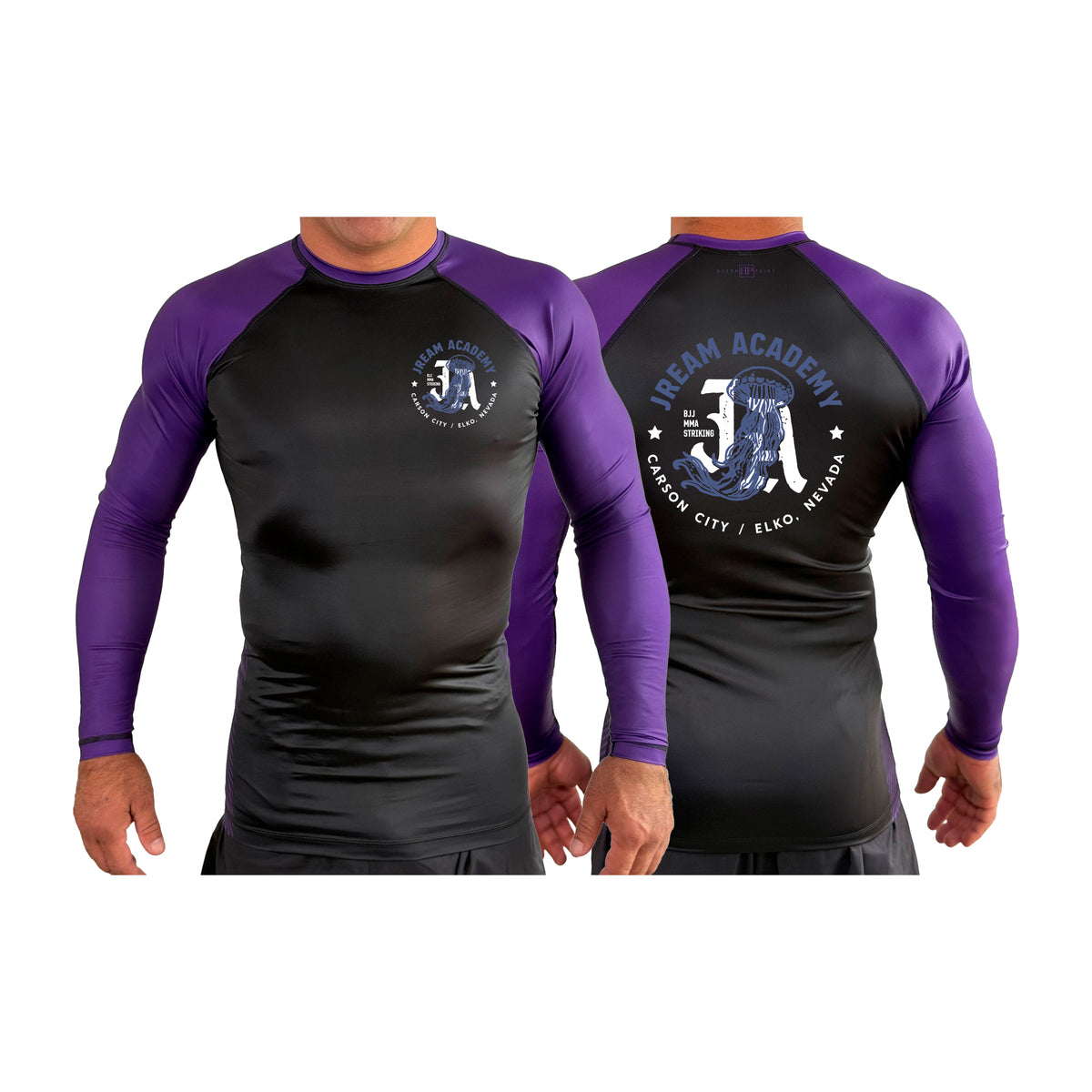 JREAM Academy All Black Ranked Long Sleeve Rash Guards #8216 A