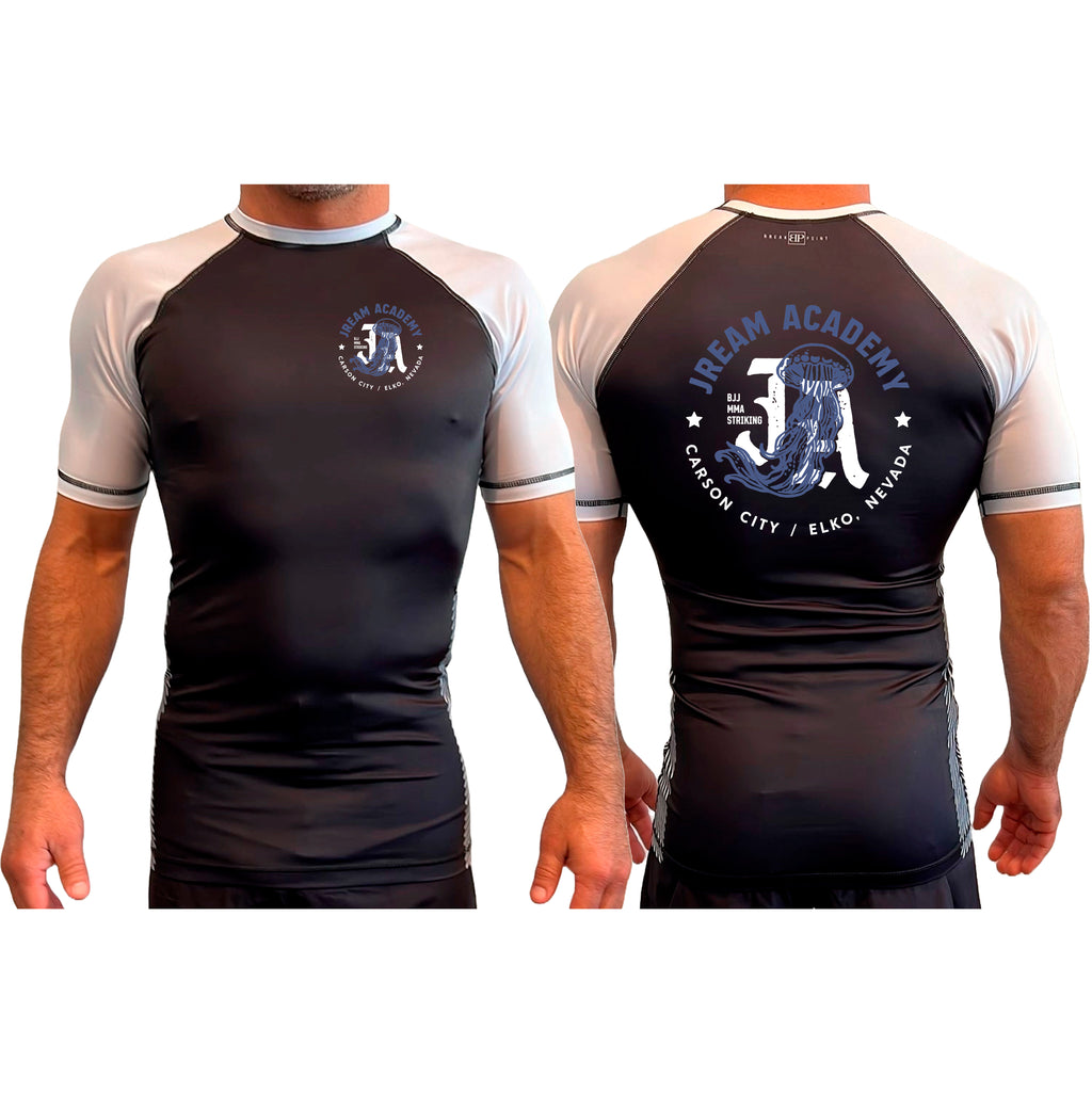 JREAM Academy All Black Ranked Short Sleeve Rash Guards #8216 A