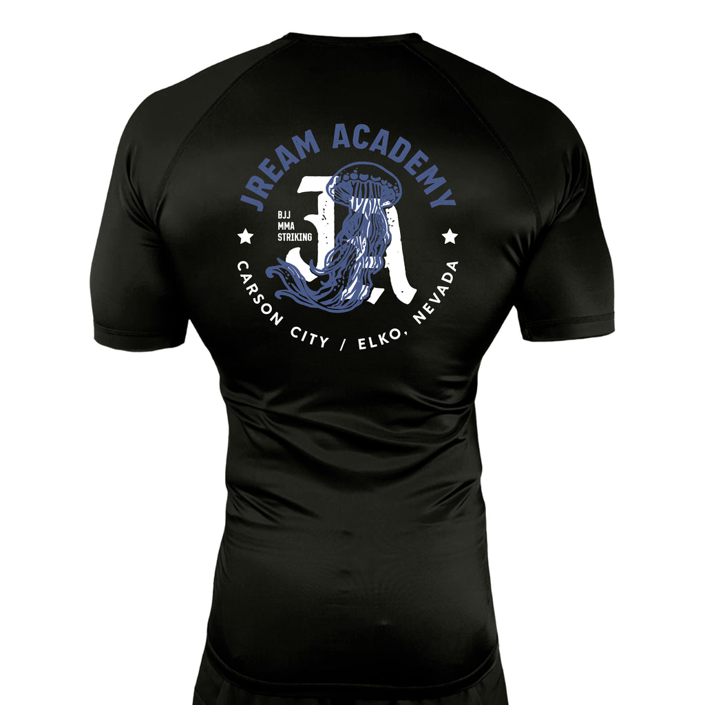 JREAM Academy All Black Rash Guards Short Sleeves #8216 A