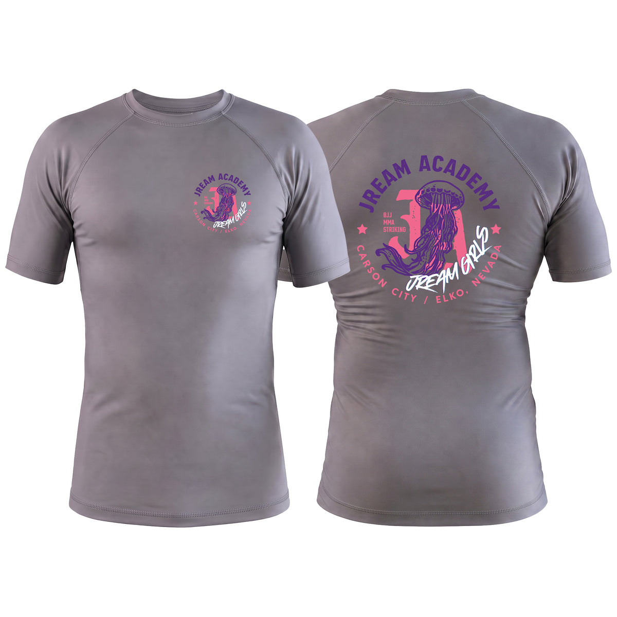 JREAM Academy Gray Rash Guards Short Sleeve #8216 C