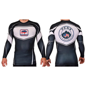 PEAK BJJ/KICKBOXING Academy Rash Guards Black/White #8217 A