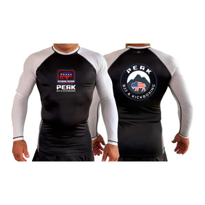 PEAK BJJ/KICKBOXING All Black Ranked Long Sleeve Rash Guards #8217 A
