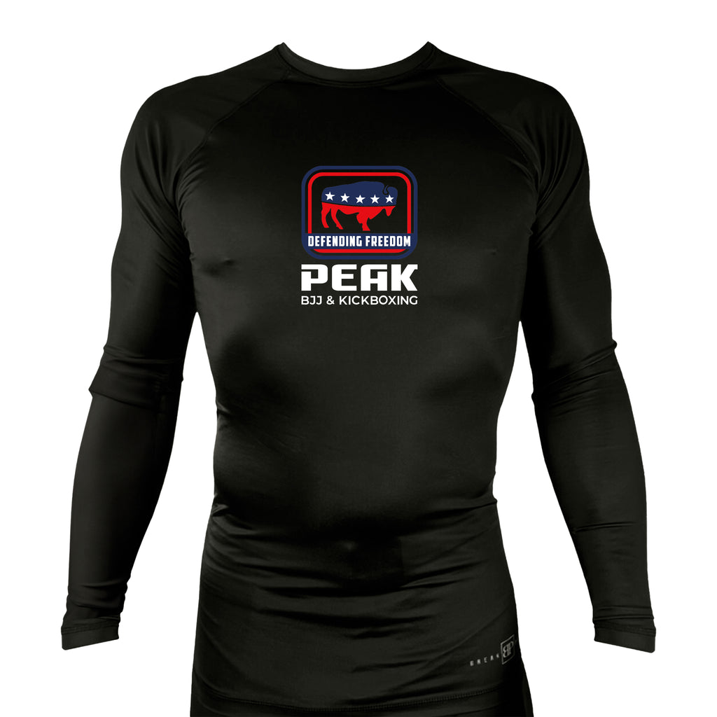 PEAK BJJ/KICKBOXING All Black Rash Guards Long Sleeves #8217 A