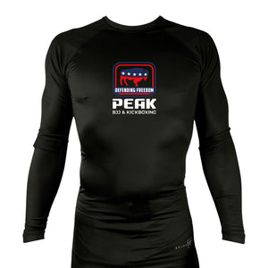 PEAK BJJ/KICKBOXING All Black Rash Guards Long Sleeves #8217 A