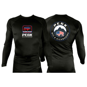 PEAK BJJ/KICKBOXING All Black Rash Guards Long Sleeves #8217 A
