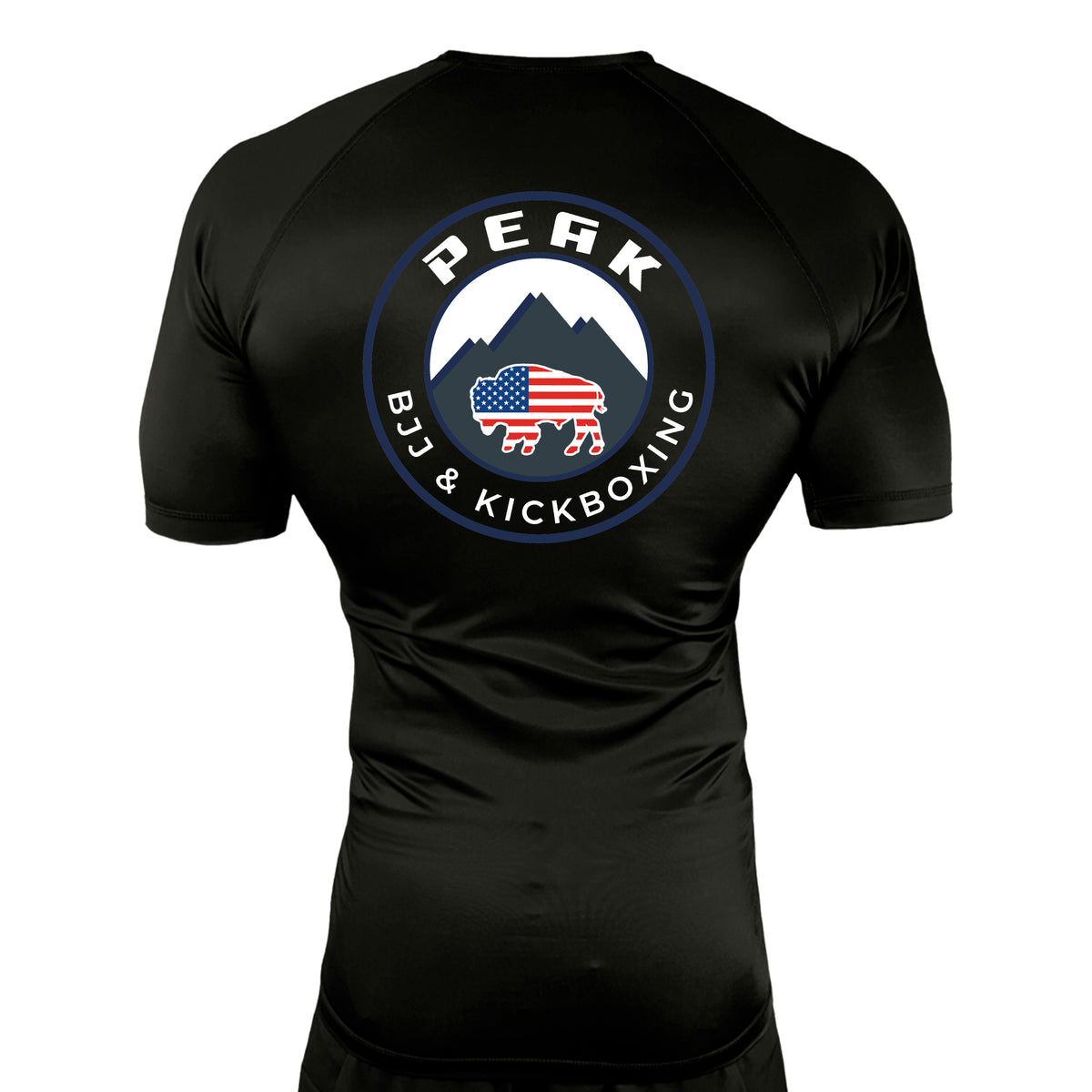 PEAK BJJ/KICKBOXING All Black Rash Guards Short Sleeves #8217 A