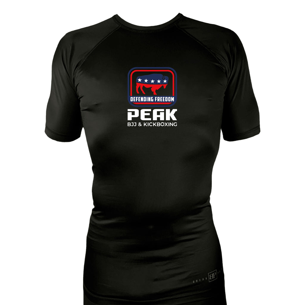 PEAK BJJ/KICKBOXING All Black Rash Guards Short Sleeves #8217 A