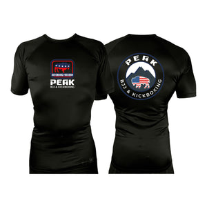 PEAK BJJ/KICKBOXING All Black Rash Guards Short Sleeves #8217 A