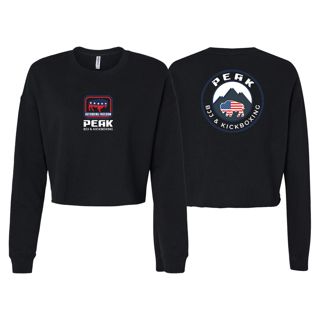 PEAK BJJ/KICKBOXING Women's Cropped Crewneck Sweatshirt #8217 A