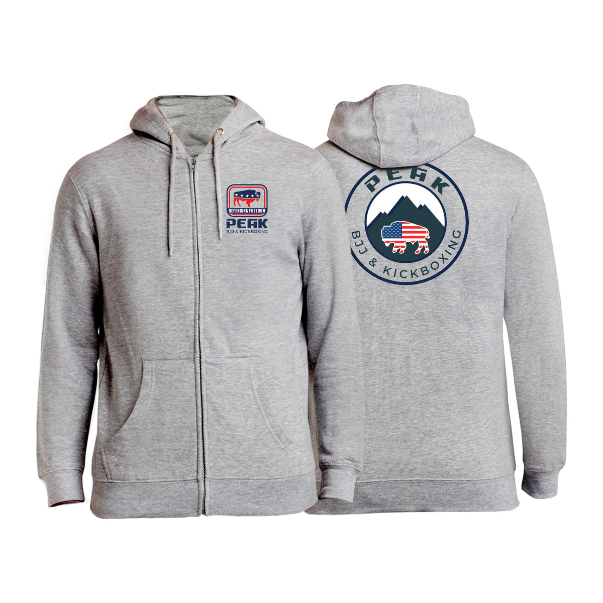 PEAK BJJ/KICKBOXING Zip-Up Hoodies #8217 B