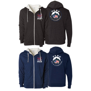 PEAK BJJ/KICKBOXING Sherpa Lined Zip-Up Hoodie #8217 B